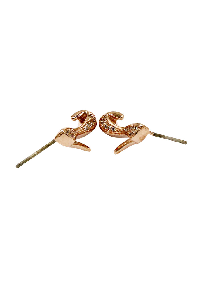 mini heeled shoes crystal earrings