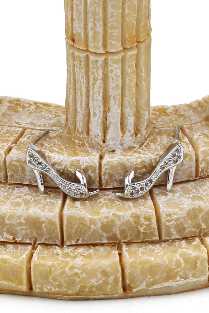mini heeled shoes crystal earrings