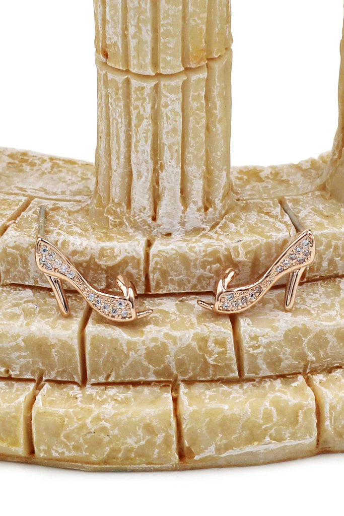 mini heeled shoes crystal earrings