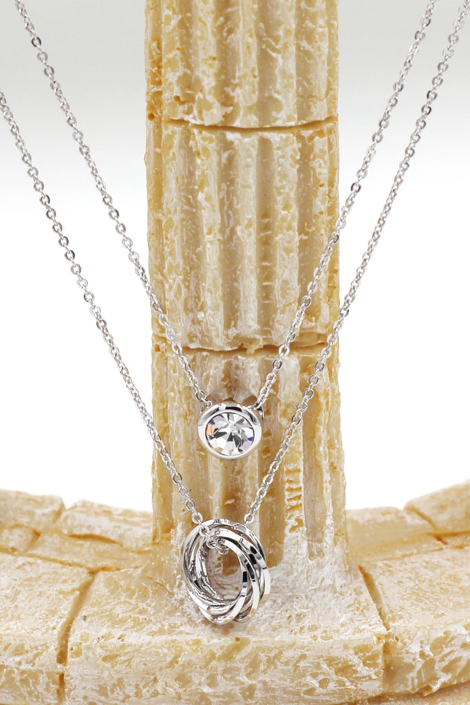 duplexes crystal and circle necklace