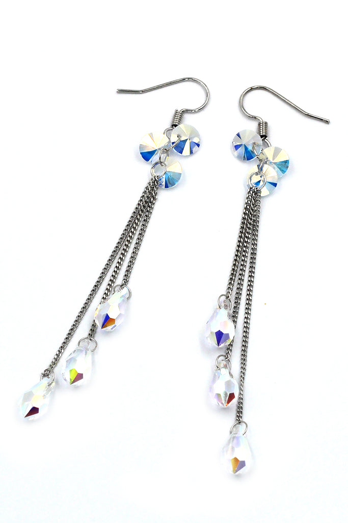water droplets fringed fashion earrings