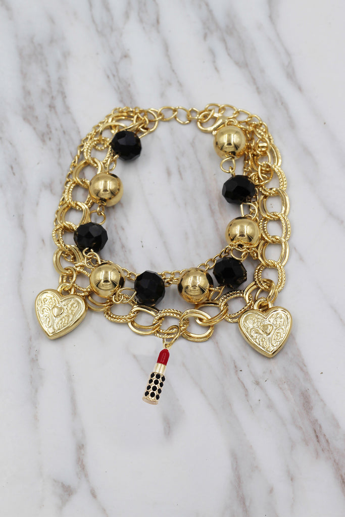 fashion lipstick handbag bracelet