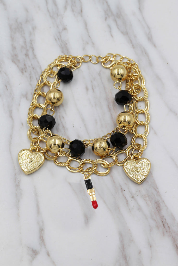fashion lipstick handbag bracelet