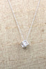 cube crystal silver necklace