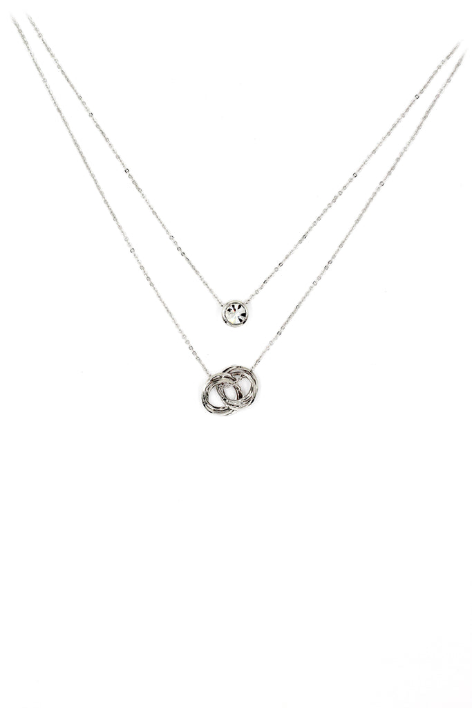 duplexes crystal and circle necklace