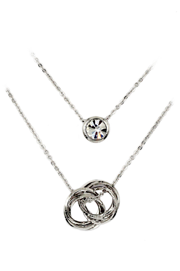 duplexes crystal and circle necklace
