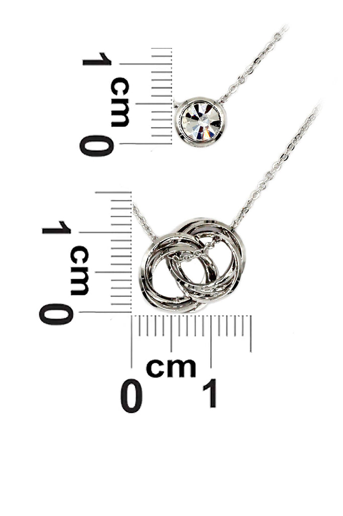 duplexes crystal and circle necklace