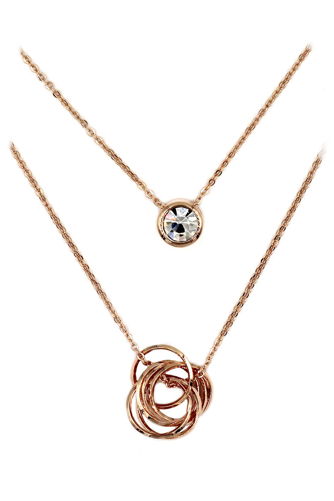 duplexes crystal and circle necklace