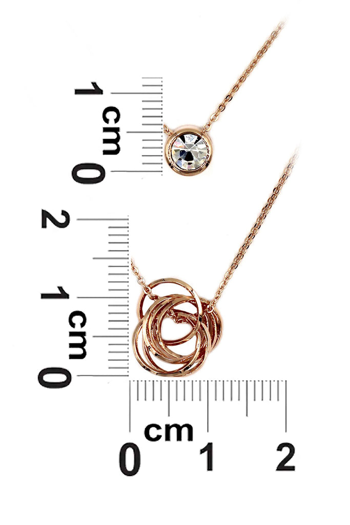 duplexes crystal and circle necklace