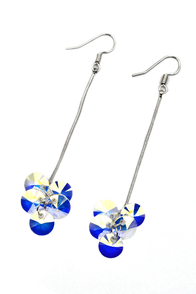 elegant Long Pendant Swarovski Crystal Earrings