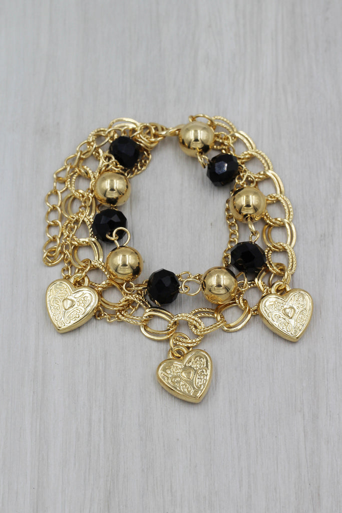Fashion black crystal love bracelet