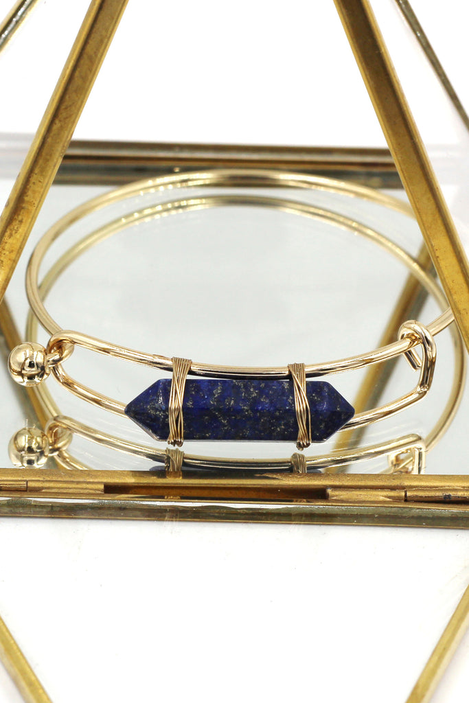 fashion prism golden bracelet earrings set