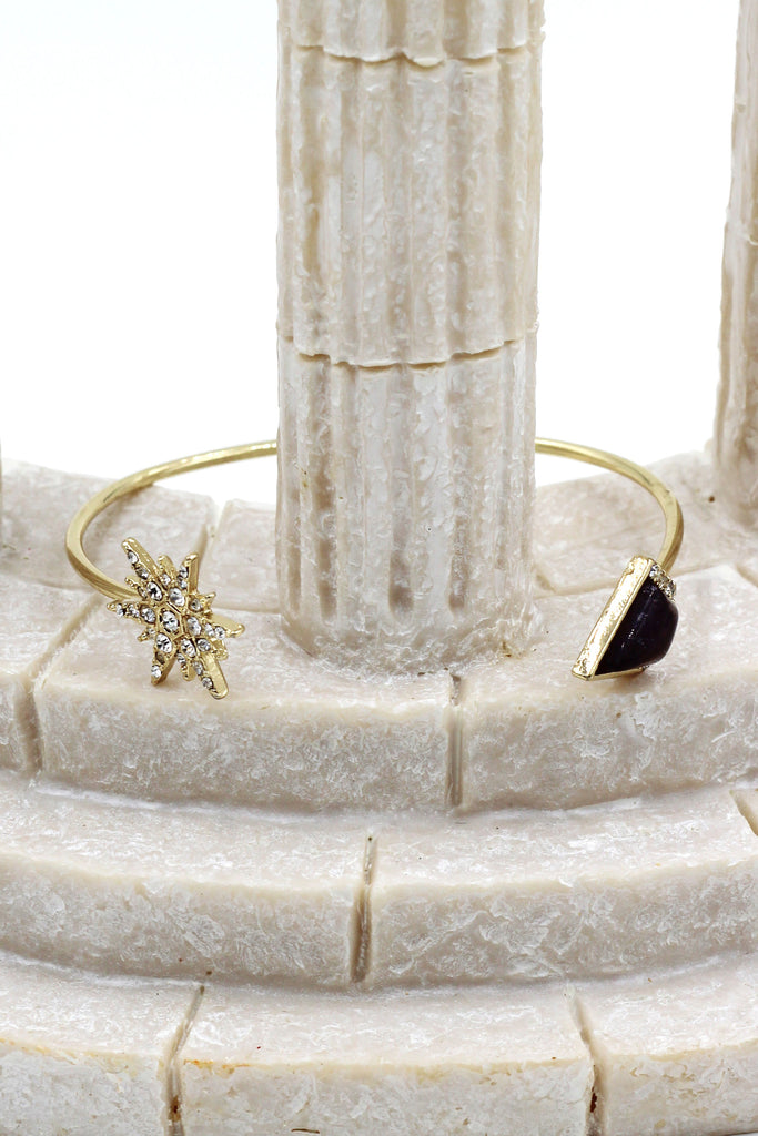 fashion inlaid crystal star bracelet earrings set