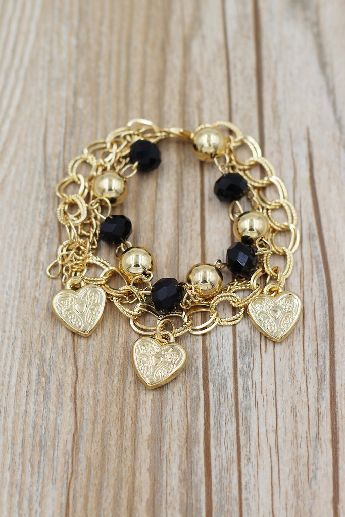 Fashion black crystal love bracelet