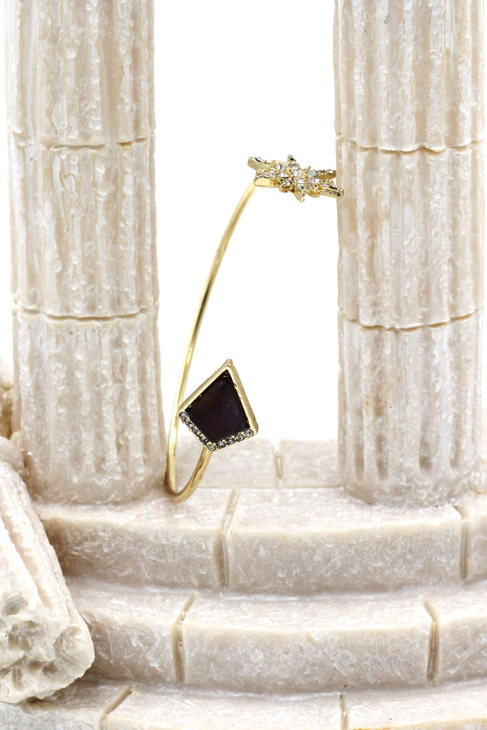 fashion inlaid crystal star bracelet earrings set
