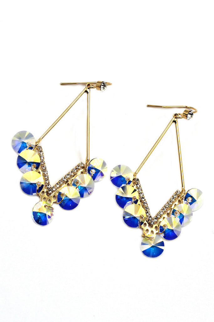 long temperament swarovski crystal earrings