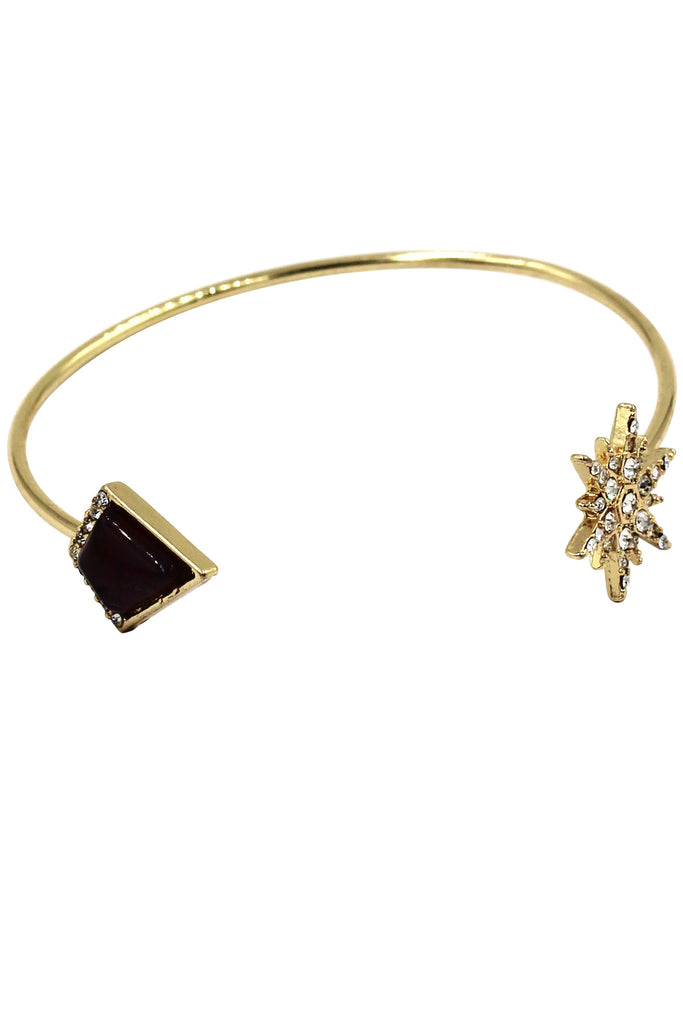 fashion inlaid crystal star bracelet earrings set