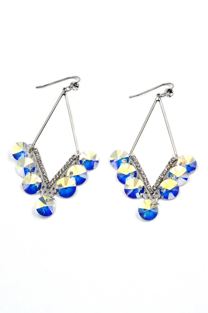 long temperament swarovski crystal earrings