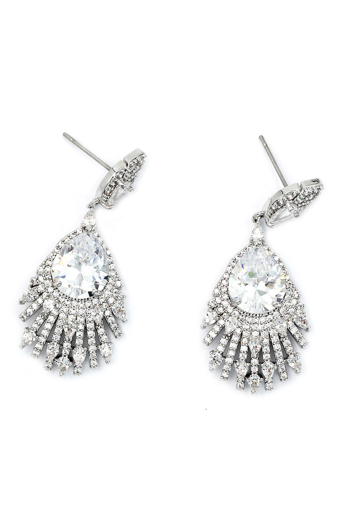 fashion inlaid crystal earring necklace set