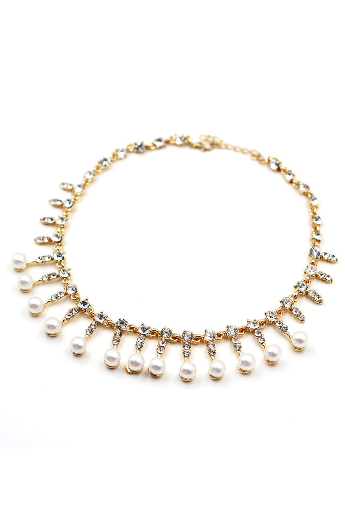 small pendant pearl necklace earring set