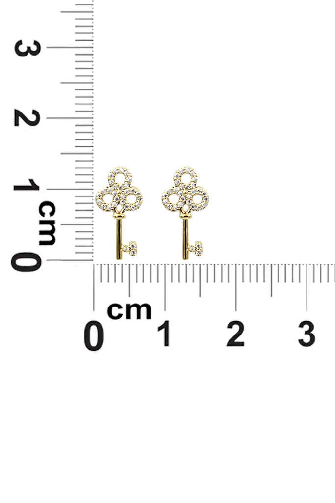 fashion mini crystal key earrings