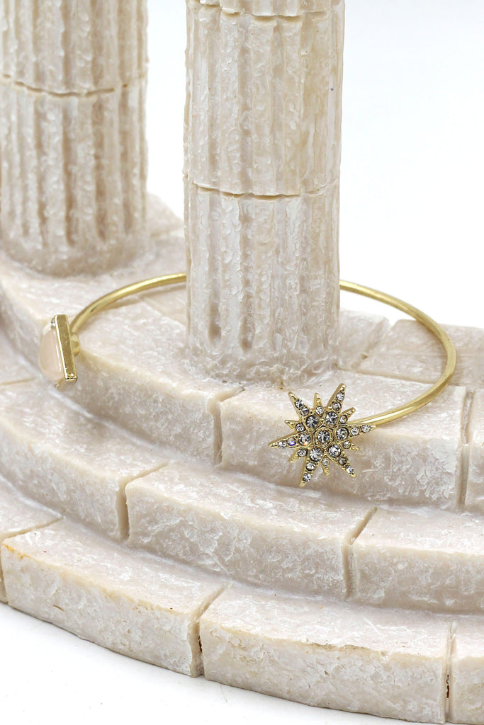 fashion inlaid crystal star bracelet earrings set