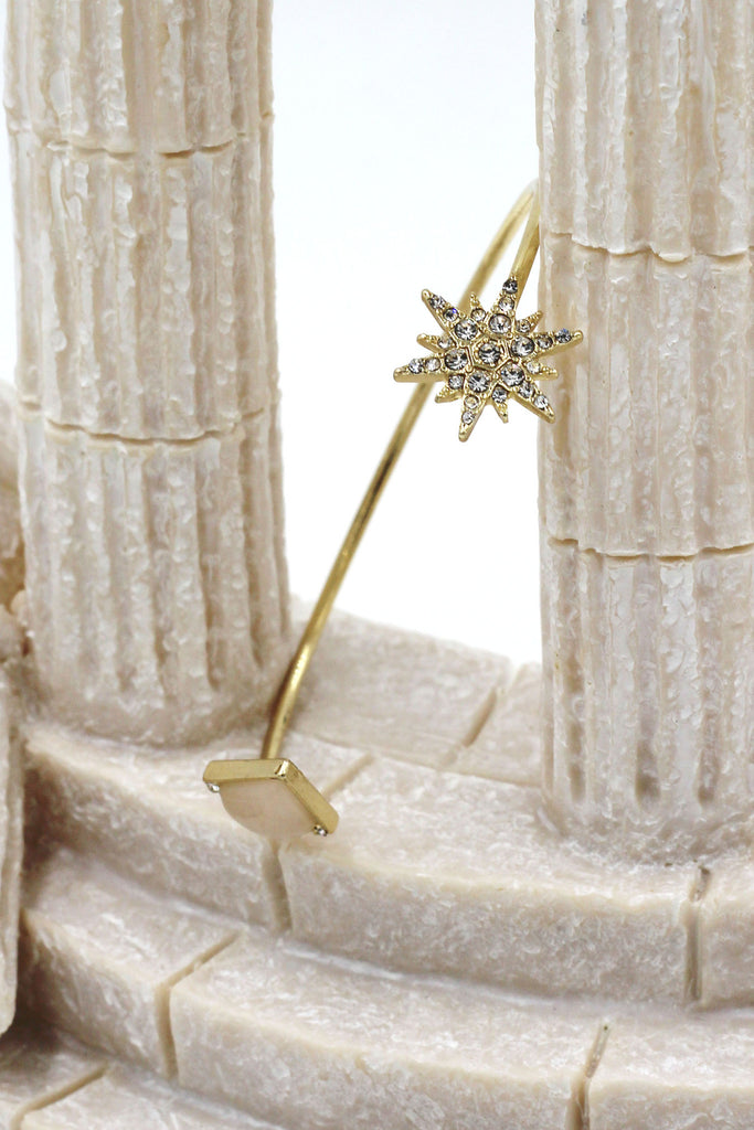 fashion inlaid crystal star bracelet earrings set