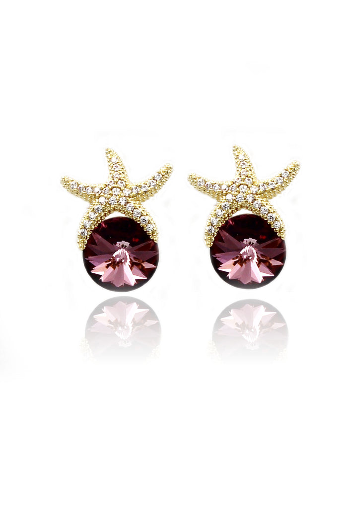 hot sale crystal star earrings necklace set