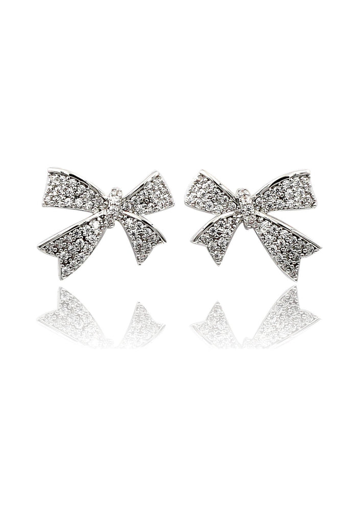 fashion bow crystal ring earrings set