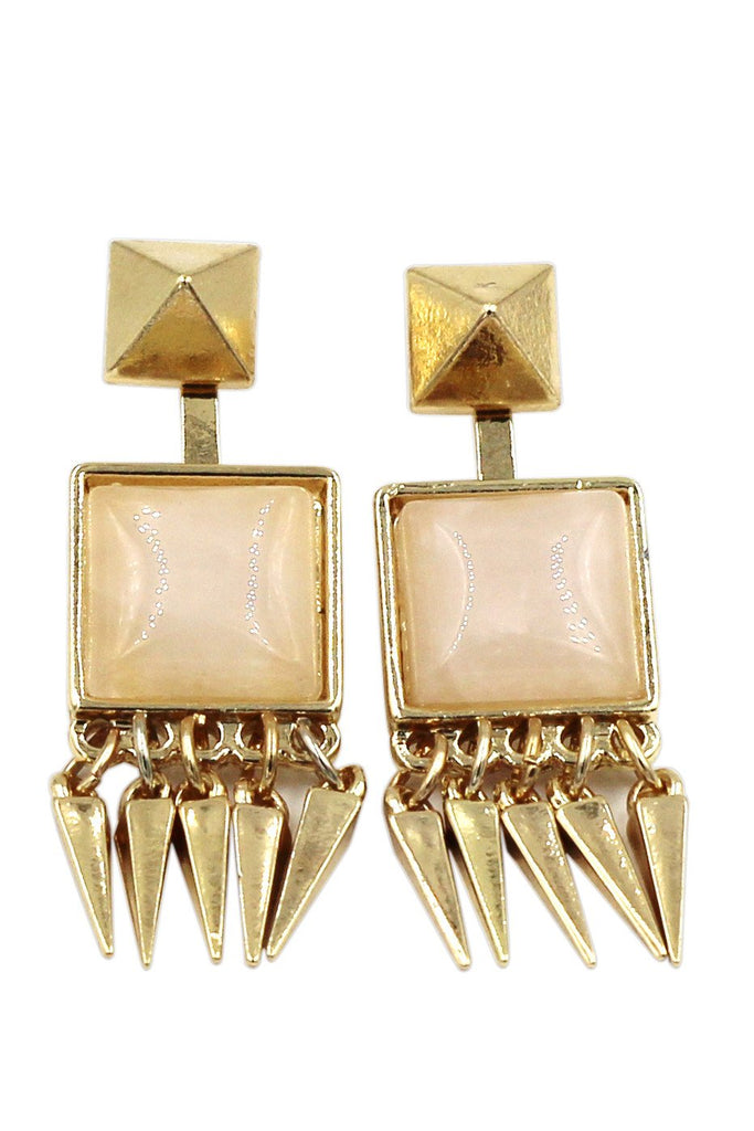 pink square earring necklace set