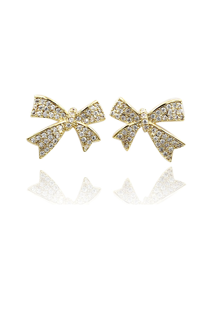 cute crystal bow earrings