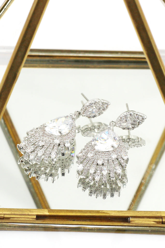 fashion inlaid crystal earring necklace set