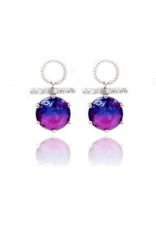 cube crystal earrings