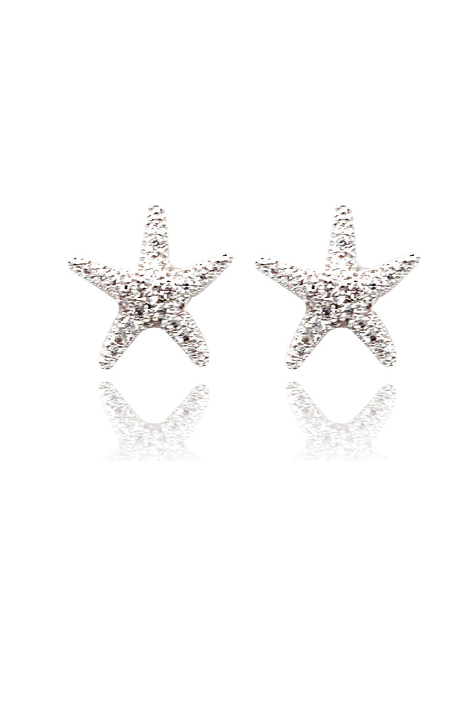 crystal starfish shell pearl necklace earrings set