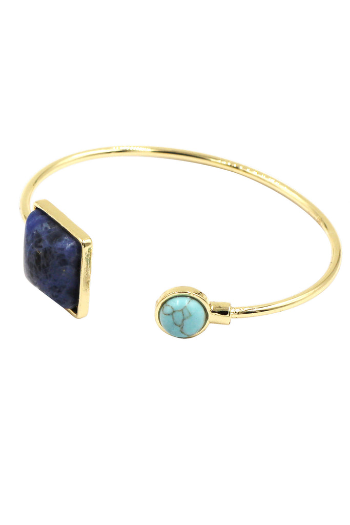fashion square round golden bracelet earrings set