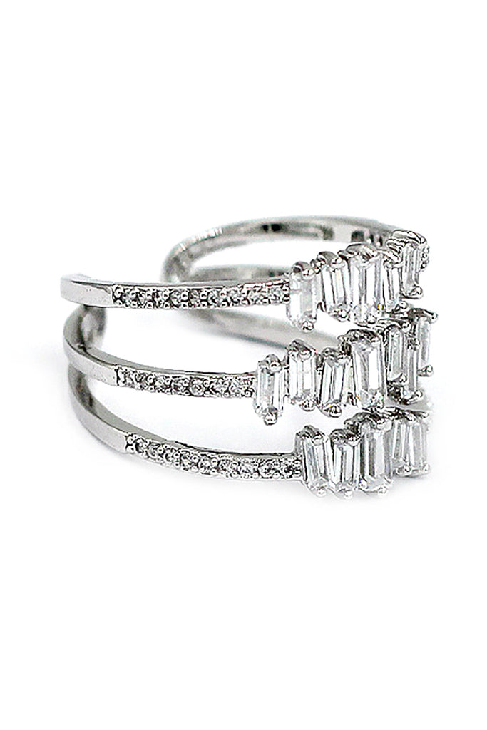three layers of sparkling crystal ring