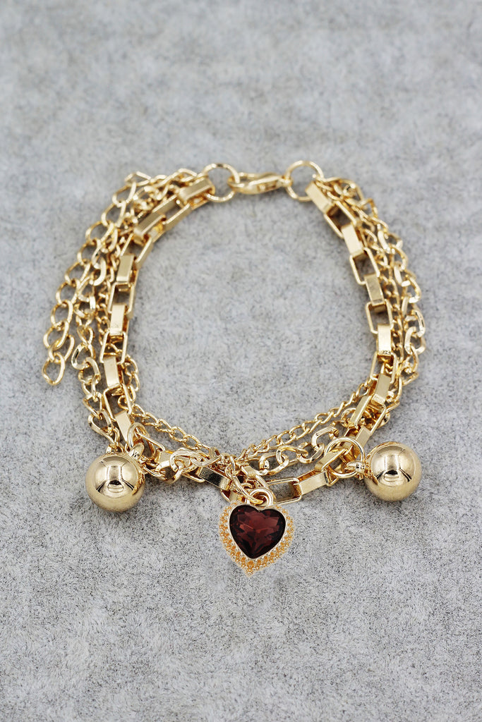 fashion crystal love pendant bracelet