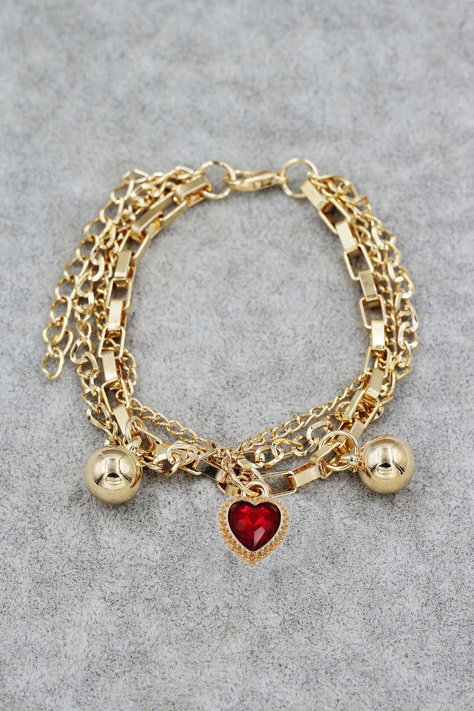 fashion crystal love pendant bracelet