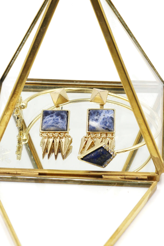 fashion inlaid golden bracelet set