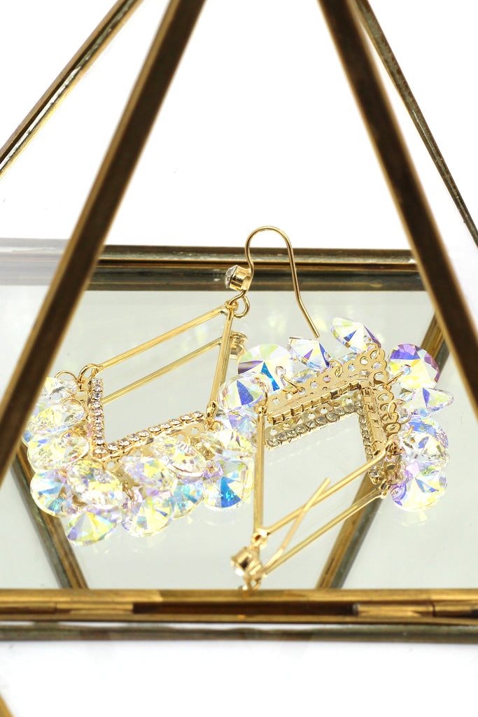 long temperament swarovski crystal earrings