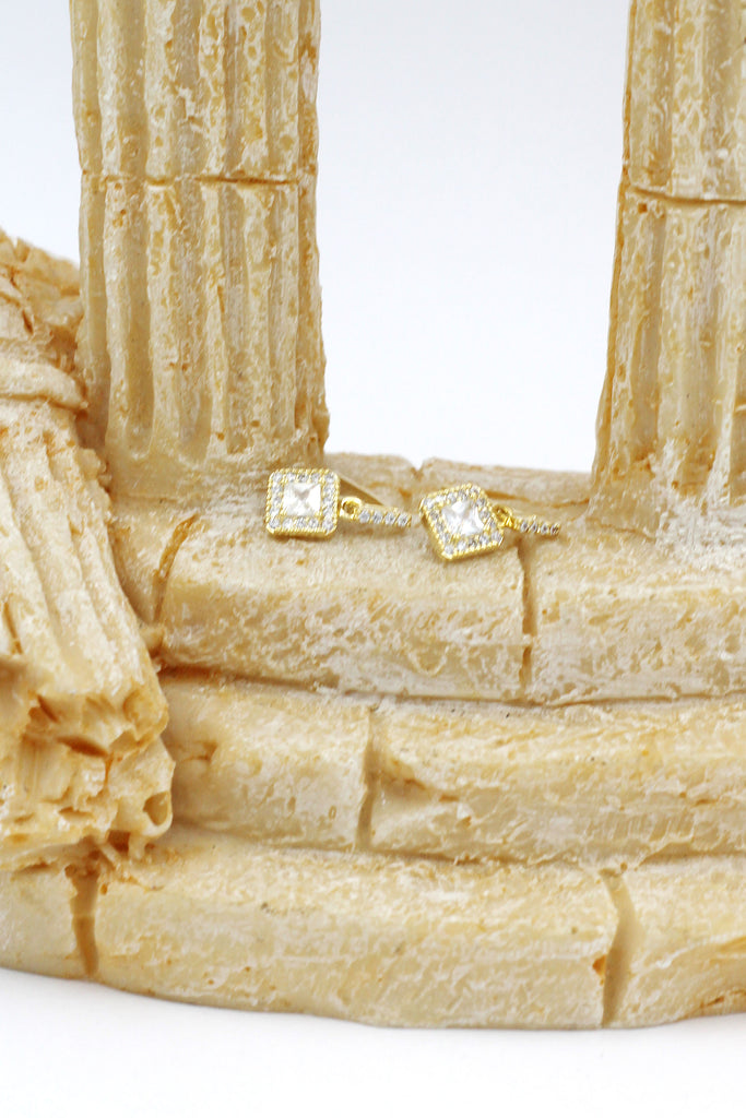 mini square crystal earrings