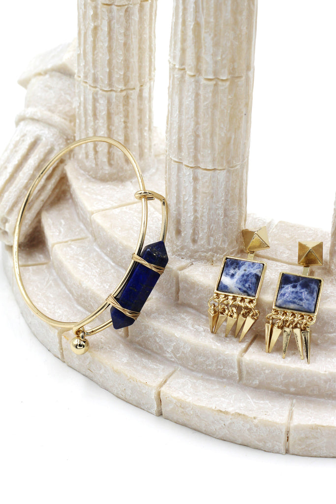 fashion prism golden bracelet earrings set