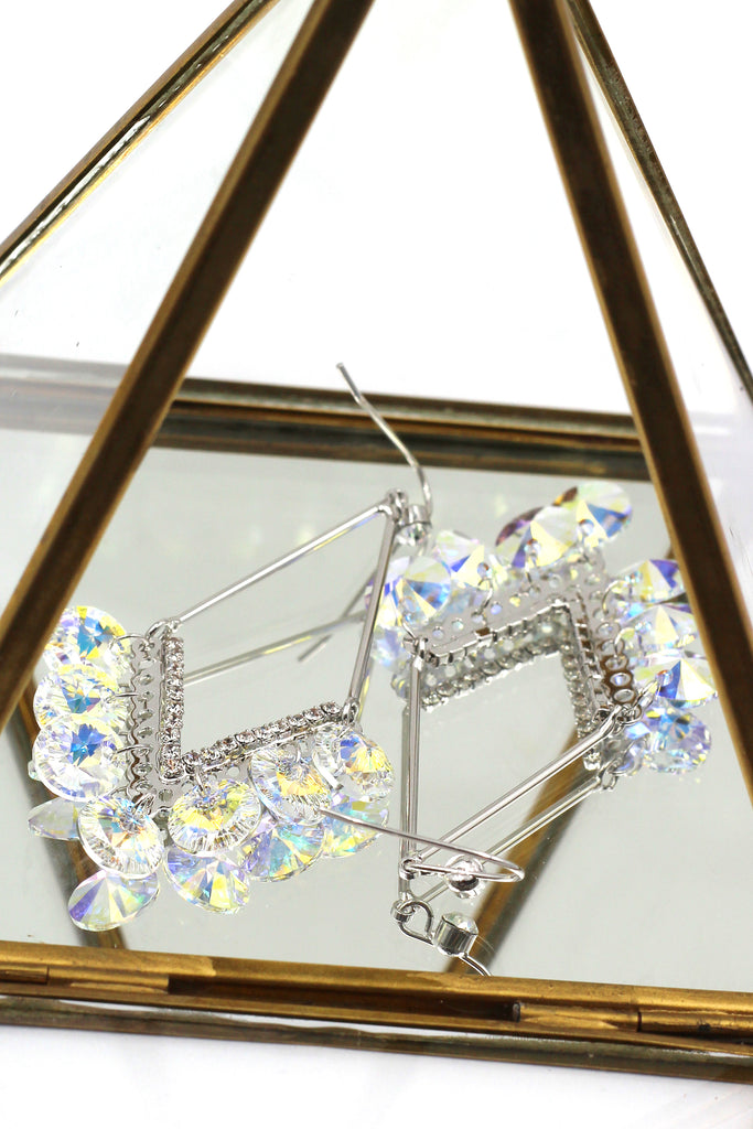 long temperament swarovski crystal earrings