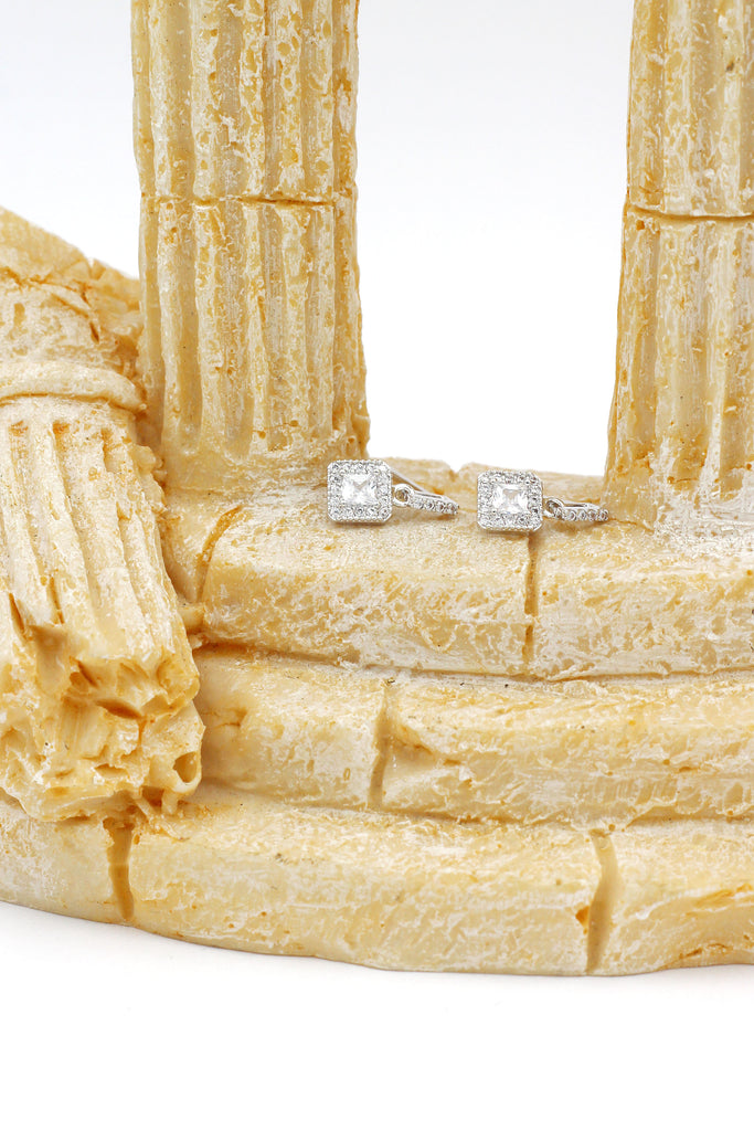 mini square crystal earrings