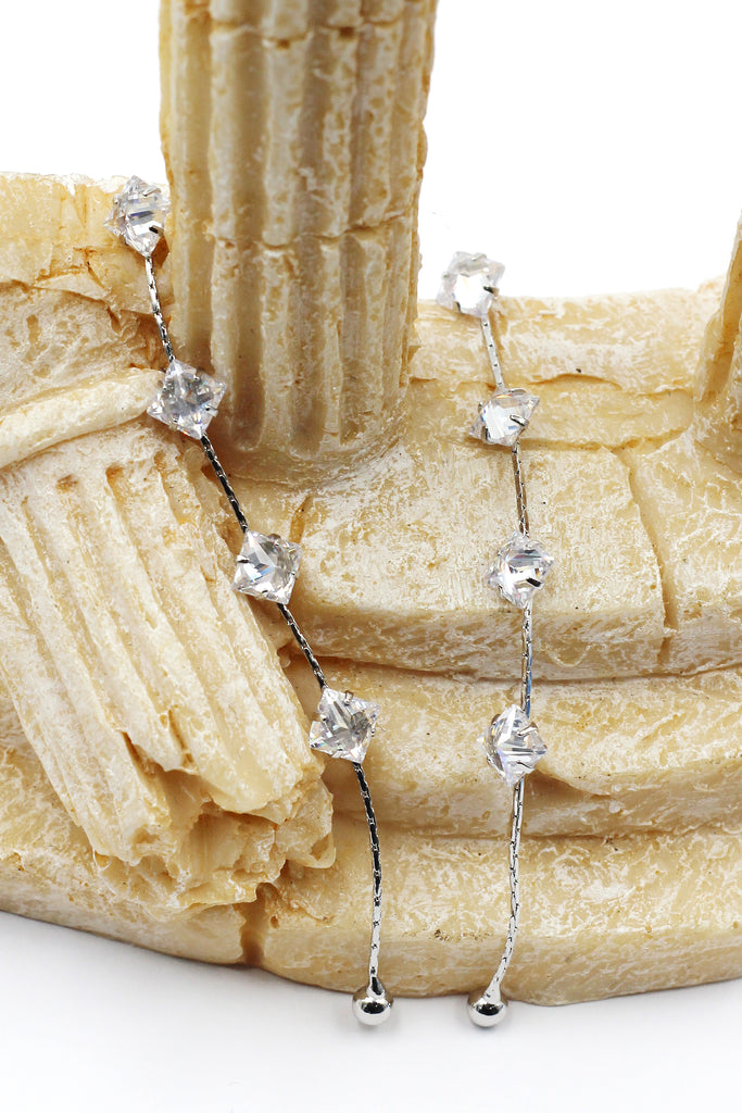 delicate long fringe earrings