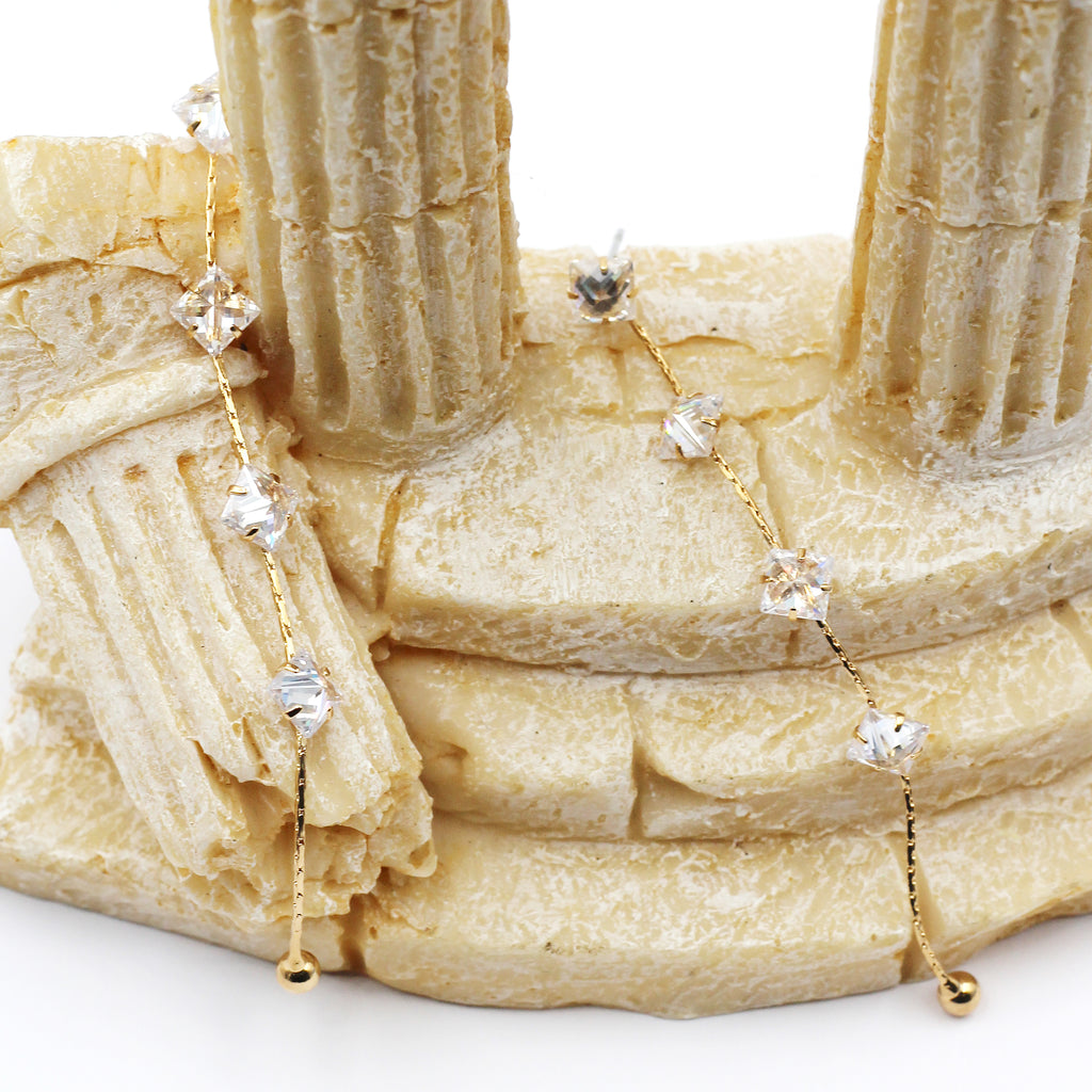 delicate long fringe earrings