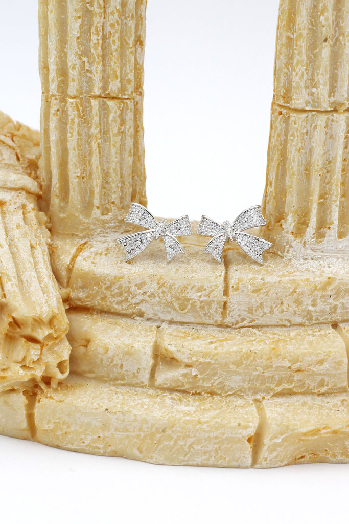 cute crystal bow earrings