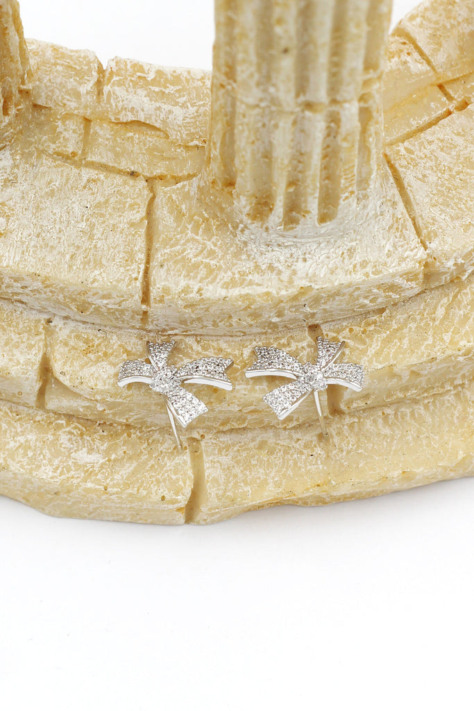 fashion bow crystal ring earrings set