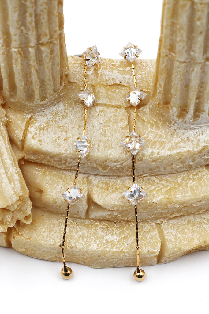 delicate long fringe earrings