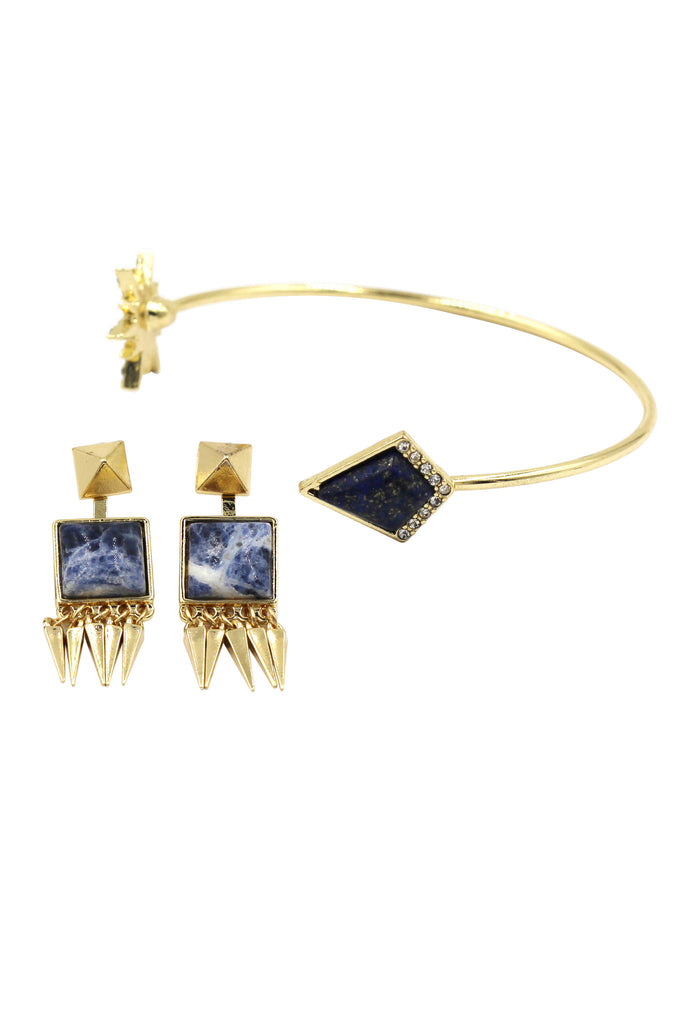 fashion inlaid golden bracelet set